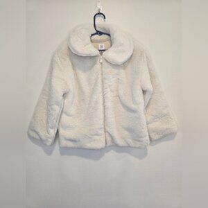 Gap Kids Cozy White Faux Fur Kids Jacket Size 5 Nwt